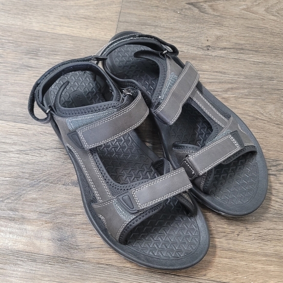 Eddie Bauer Holman gray leather sandals size 11 men - Picture 1 of 8